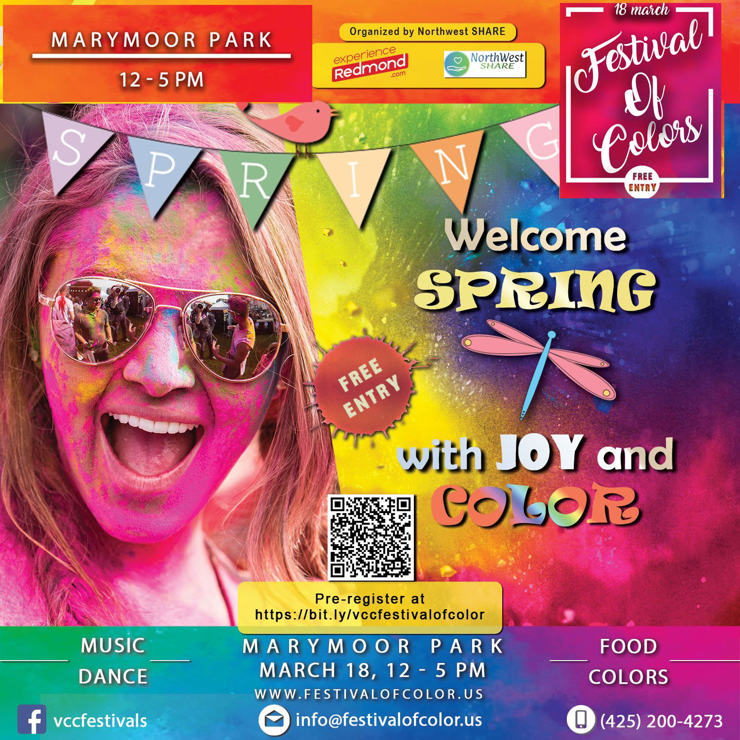 Holi Festival of Colors March 18th Marymoor Park Northwest